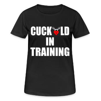 cuckold in training - Frauen T-Shirt atmungsaktiv - Schwarz - Vorne - AI Model Female 172 light (172cm)