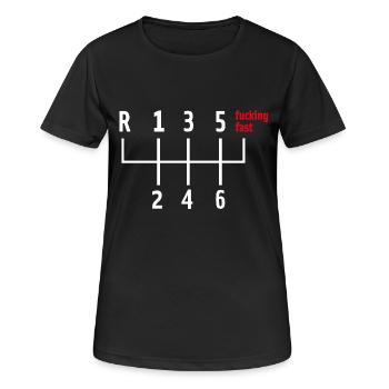 Shirt gift gear shift fucking almost - Women's Breathable T-Shirt - black - Front - AI Model Female 172 light (172cm)
