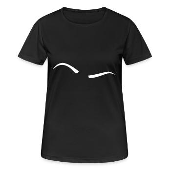 Sourcils soulevés - Blanc - T-shirt respirant Femme - noir - Devant - AI Model Female 172 light (172cm)