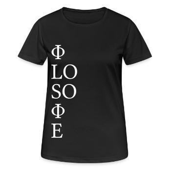 Philosophie - Frauen T-Shirt atmungsaktiv - Schwarz - Vorne - AI Model Female 172 light (172cm)