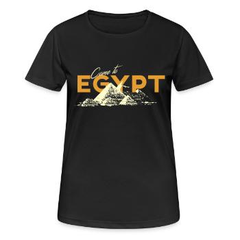 come to egypt - Frauen T-Shirt atmungsaktiv - Schwarz - Vorne - AI Model Female 172 light (172cm)