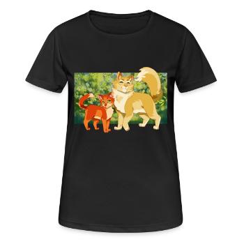 Firestar Étoile de feu Cœur de lion Chats cœur de lion - T-shirt respirant Femme - noir - Devant - AI Model Female 172 light (172cm)