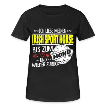 IRISH-SPORT-HORSE - Mond - Frauen T-Shirt atmungsaktiv - Schwarz - Vorne - AI Model Female 172 light (172cm)