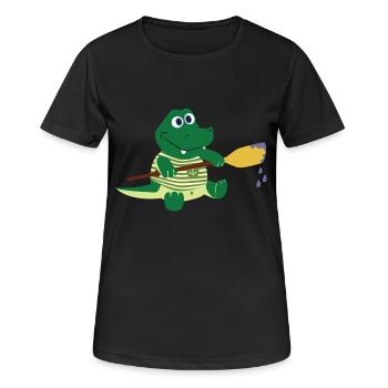 paddle boat sail boat ruderboot segelboot19 - Frauen T-Shirt atmungsaktiv - Schwarz - Vorne - AI Model Female 172 light (172cm)