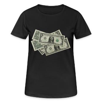 Dollar Scheine - Frauen T-Shirt atmungsaktiv - Schwarz - Vorne - AI Model Female 172 light (172cm)