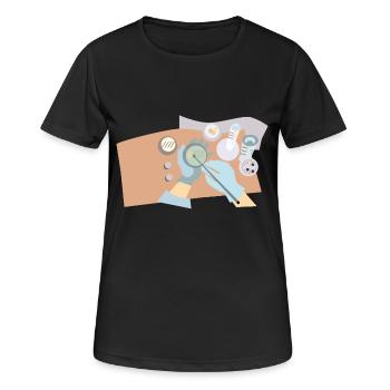 reagenzglas flask tube experiment chemistry chemie - T-shirt respirant Femme - noir - Devant - AI Model Female 172 light (172cm)