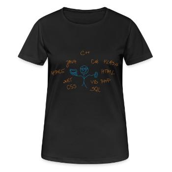 internet Begriffe - Frauen T-Shirt atmungsaktiv - Schwarz - Vorne - AI Model Female 172 light (172cm)