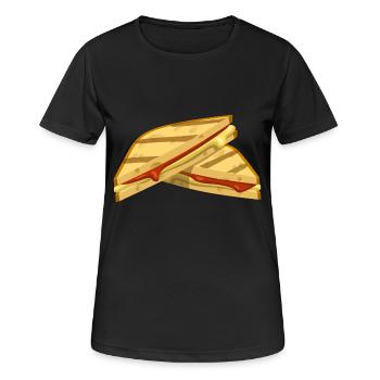 sandwich toast toaster breakfast breakfast23 - Women's Breathable T-Shirt - black - Front - AI Model Female 172 light (172cm)