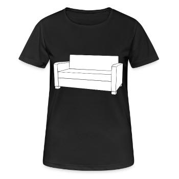 canapé canapé chaise chaise chaise table lamp lampe benc - T-shirt respirant Femme - noir - Devant - AI Model Female 172 light (172cm)