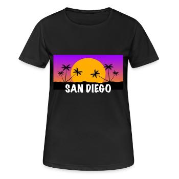 San Diego Shirt ! - T-shirt respirant Femme - noir - Devant - AI Model Female 172 light (172cm)