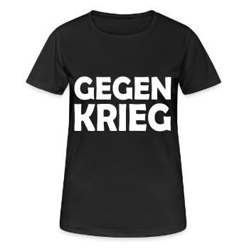 Gegen krieg - Frauen T-Shirt atmungsaktiv - Schwarz - Vorne - AI Model Female 172 light (172cm)