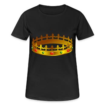 krone crown koenig king castle schloss tower burg1 - Frauen T-Shirt atmungsaktiv - Schwarz - Vorne - AI Model Female 172 light (172cm)