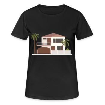 construction de maisons maison maison architecture gebaeude214 - T-shirt respirant Femme - noir - Devant - AI Model Female 172 light (172cm)