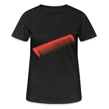 hairdresser barber barbier friseur coiffeur bart b - Frauen T-Shirt atmungsaktiv - Schwarz - Vorne - AI Model Female 172 light (172cm)