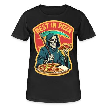 Rest in Pizza - Women's Breathable T-Shirt - black - Front - AI Model Female 172 light (172cm)