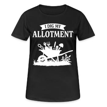 Ich grabe meinen Schrebergarten - Frauen T-Shirt atmungsaktiv - Schwarz - Vorne - AI Model Female 172 light (172cm)
