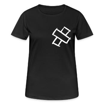 Pflasterkreuz. Croix de trottoir. Pansements pour plaies. - T-shirt respirant Femme - noir - Devant - AI Model Female 172 light (172cm)