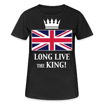 Long Live The King! (England / Great Britain / 3C) - Frauen T-Shirt atmungsaktiv - Schwarz - Vorne - AI Model Female 172 light (172cm)