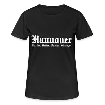 Hanover Harder Better Faster Stronger City - Women's Breathable T-Shirt - black - Front - AI Model Female 172 light (172cm)