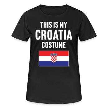 C’est mon costume de Croatie - T-shirt respirant Femme - noir - Devant - AI Model Female 172 light (172cm)