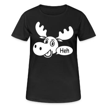 Amused Moose - Women's Breathable T-Shirt - black - Front - AI Model Female 172 light (172cm)