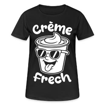 Crème Frech - Frauen T-Shirt atmungsaktiv - Schwarz - Vorne - AI Model Female 172 light (172cm)