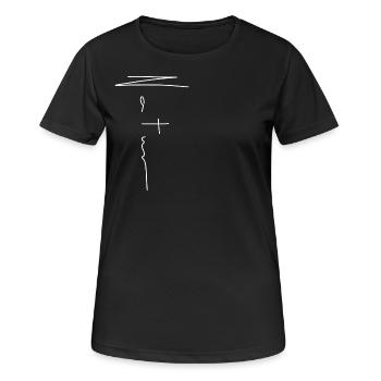 Natur Handschrift - Frauen T-Shirt atmungsaktiv - Schwarz - Vorne - AI Model Female 172 light (172cm)