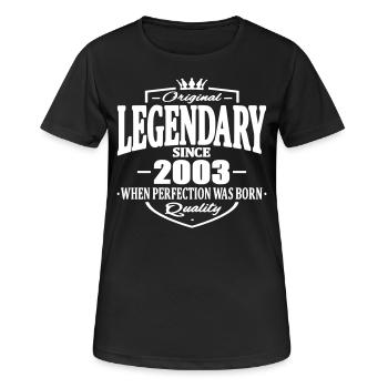 Legendary since 2003 - T-shirt respirant Femme - noir - Devant - AI Model Female 172 light (172cm)