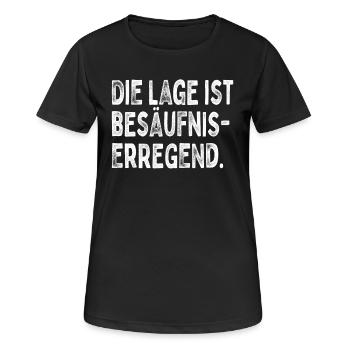 Die Lage Ist Besäufniserregend Saufen Party Bier - Frauen T-Shirt atmungsaktiv - Schwarz - Vorne - AI Model Female 172 light (172cm)
