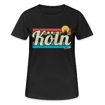 Cologne Cologne Rétro Rétro Surfeur Vintage Carnaval de Cologne - T-shirt respirant Femme - noir - Devant - AI Model Female 172 light (172cm)