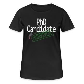 Doctorat / Doctorant Survivant / Dr - T-shirt respirant Femme - noir - Devant - AI Model Female 172 light (172cm)