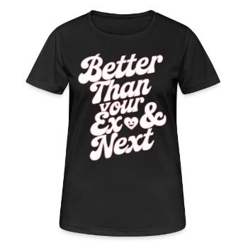 Mieux que votre ex et votre prochaine rupture Single Party - T-shirt respirant Femme - noir - Devant - AI Model Female 172 light (172cm)