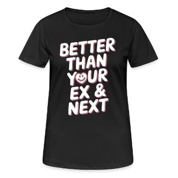 Mieux que votre ex et votre prochaine rupture Single Party - T-shirt respirant Femme - noir - Devant - AI Model Female 172 light (172cm)