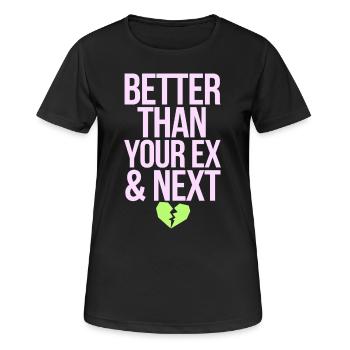 Mieux que votre ex et votre prochaine rupture Single Party - T-shirt respirant Femme - noir - Devant - AI Model Female 172 light (172cm)