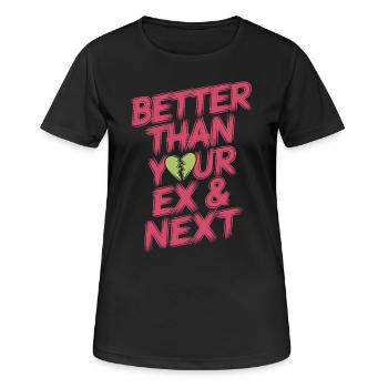 Mieux que votre ex et votre prochaine rupture Single Party - T-shirt respirant Femme - noir - Devant - AI Model Female 172 light (172cm)