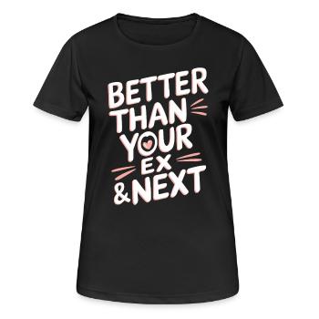 Mieux que votre ex et votre prochaine rupture Single Party - T-shirt respirant Femme - noir - Devant - AI Model Female 172 light (172cm)
