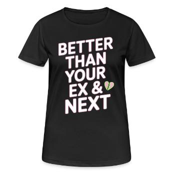 Mieux que votre ex et votre prochaine rupture Single Party - T-shirt respirant Femme - noir - Devant - AI Model Female 172 light (172cm)
