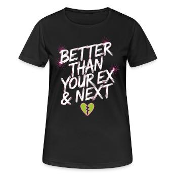 Mieux que votre ex et votre prochaine rupture Single Party - T-shirt respirant Femme - noir - Devant - AI Model Female 172 light (172cm)