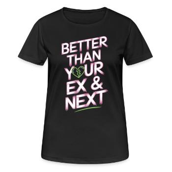 Mieux que votre ex et votre prochaine rupture Single Party - T-shirt respirant Femme - noir - Devant - AI Model Female 172 light (172cm)