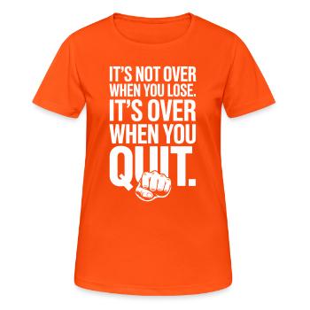 Ce n’est pas fini quand vous perdez la motivation de la persévérance - T-shirt respirant Femme - orange néon - Devant - AI Model Female 172 dark (172cm)