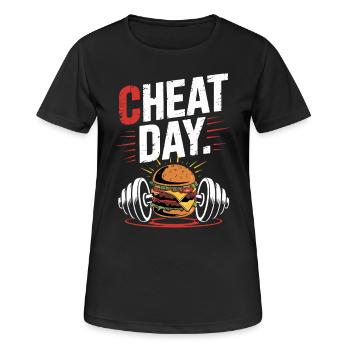 Cheat Day Fitness Enjoyment Break Training Workout - Women's Breathable T-Shirt - black - Front - AI Model Female 172 light (172cm)