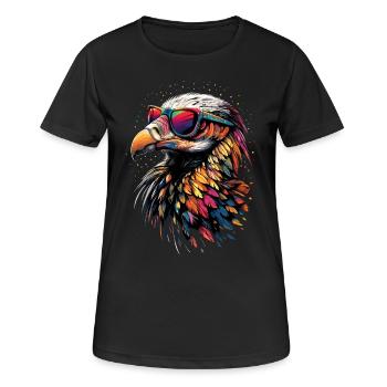 Vautour Oiseau de proie Vautour Vautour mignon Vautour - T-shirt respirant Femme - noir - Devant - AI Model Female 172 light (172cm)