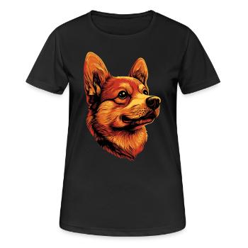 Jouet russe Terrier Chien Jouet russe Russkiy - T-shirt respirant Femme - noir - Devant - AI Model Female 172 light (172cm)