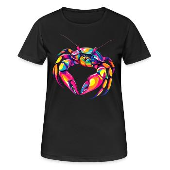 Crabe Crabe Crustacés Crabe Crabe de rivage Écrevisses - T-shirt respirant Femme - noir - Devant - AI Model Female 172 light (172cm)
