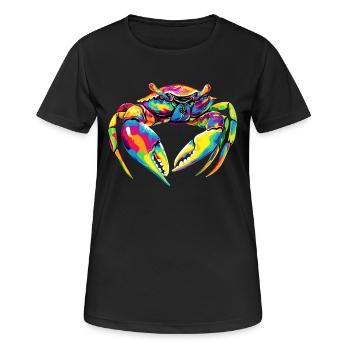 Crabe Crabe Crustacés Crabe Crabe de rivage Écrevisses - T-shirt respirant Femme - noir - Devant - AI Model Female 172 light (172cm)