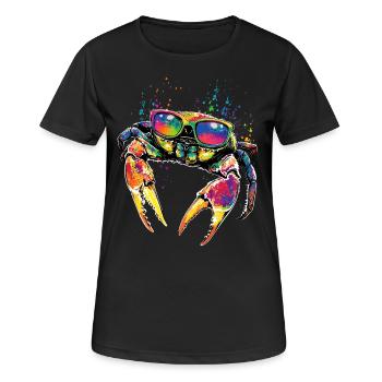 Crabe Crabe Crustacés Crabe Crabe de rivage Écrevisses - T-shirt respirant Femme - noir - Devant - AI Model Female 172 light (172cm)