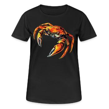 Crabe Crabe Crustacés Crabe Crabe de rivage Écrevisses - T-shirt respirant Femme - noir - Devant - AI Model Female 172 light (172cm)
