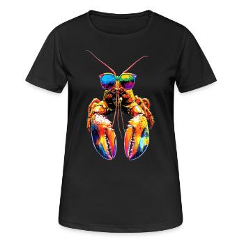 Homard Crustacés Grandes écrevisses Homard Homard doux - T-shirt respirant Femme - noir - Devant - AI Model Female 172 light (172cm)