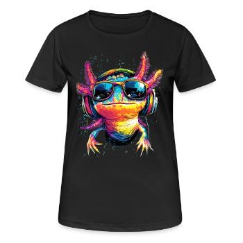 Axolotl Kleiner Molch Schwanzlurch Süßer Axolotl - Frauen T-Shirt atmungsaktiv - Schwarz - Vorne - AI Model Female 172 light (172cm)
