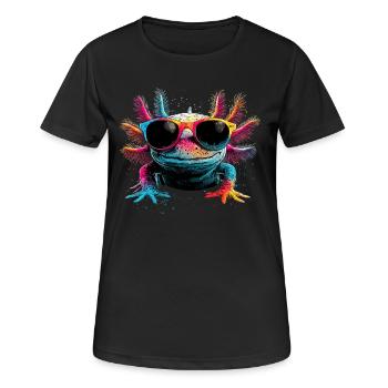 Axolotl Kleiner Molch Schwanzlurch Süßer Axolotl - Frauen T-Shirt atmungsaktiv - Schwarz - Vorne - AI Model Female 172 light (172cm)